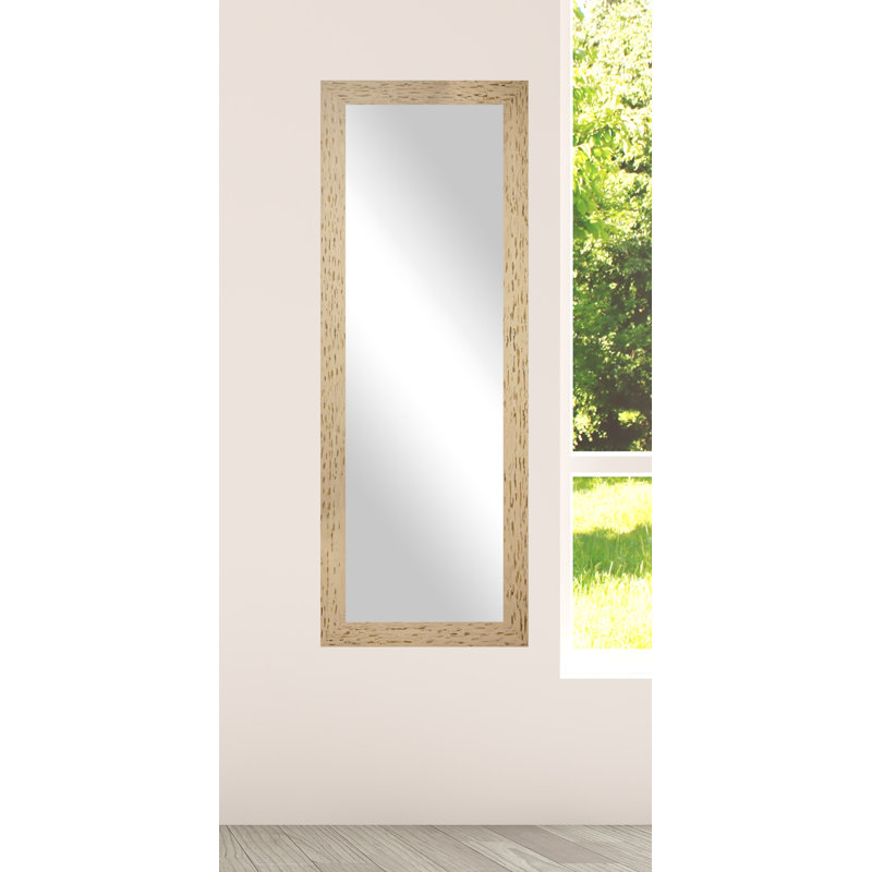 Renegar Solid Wood Flat Mirror, 59" H x 20" W, Cream/Black