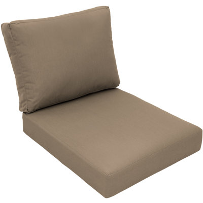 Ensemble de coussins de patio Eddie Bauer, Sunbrella résistant à la décoloration et à l'eau pour canapés de patio, canapés modulaires et chaises longues, l 24 po x P 26 po, épaisseur 5 po; dossier 25 po x H 20 po, épaisseur 5 po, réversible Toile taupe