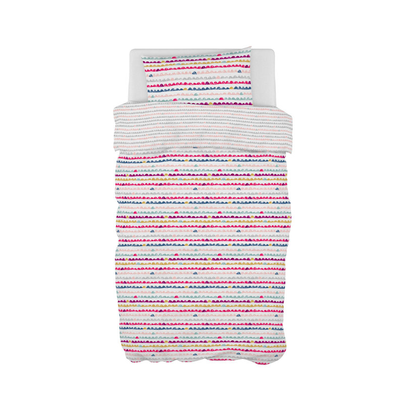 Glorietta Polyester Striped Duvet Cover Set with Pillowcases, Single Duvet Cover + 1 Standard Pillowcase