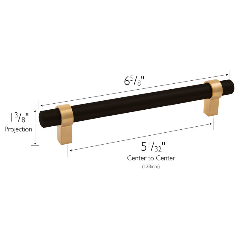Emery 5 1/16" Center to Center Bar Pull Multipack, Matte Black/Satin Gold