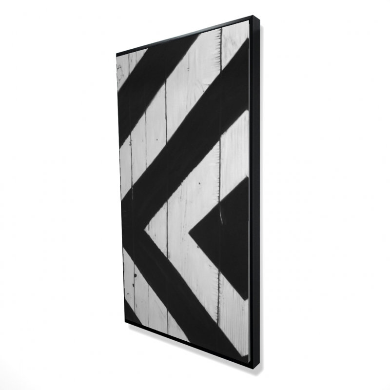 Rhombus on wood - 24"x48" Framed canvas