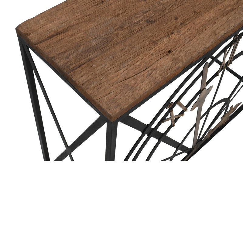 Fanette 100cm Solid Wood Top Console Table