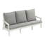 Canapé d'extérieur 3 places avec finition grain de bois et confort ergonomique