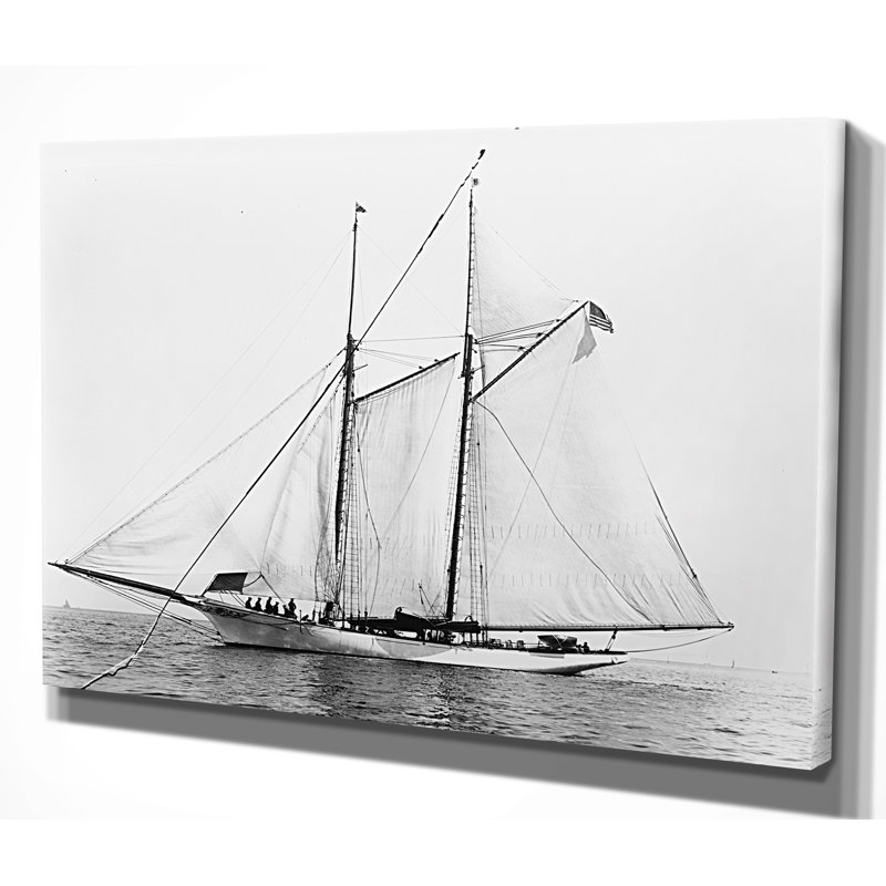« voilier yacht iii », reproduction d’impression, H 32 po x l 48 po x P 1,5 po, Toile tendue, Pas de tapis