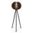 Sculptural Walnut Globe Floor Lamp