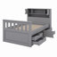 Platform Bed Frame With Storage Bookcases,Shelves And Drawers-289838079