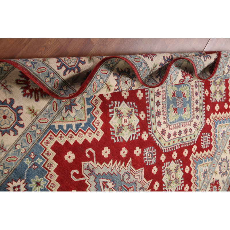 Handmade Red Kazak Oriental Area Rug