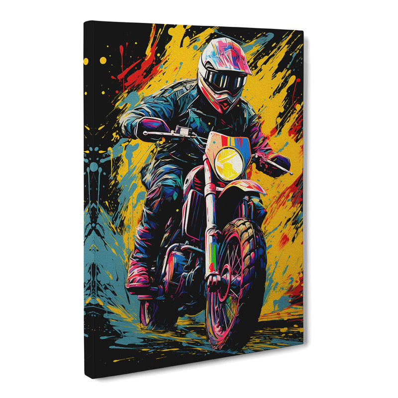 Motorbike Colour Field - Wrapped Canvas, 60cm H x 40cm W x 3cm D