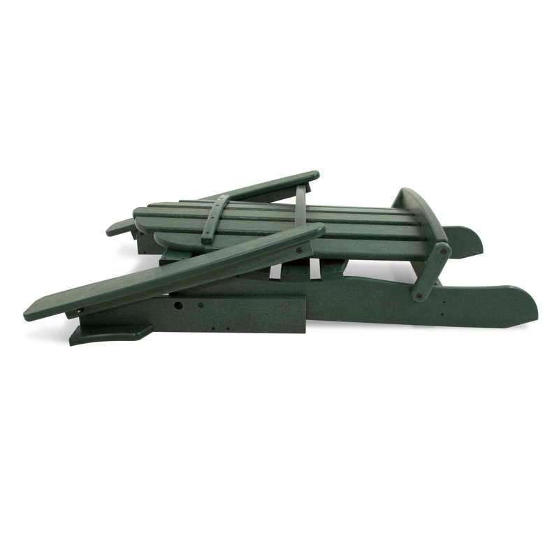 POLYWOOD Cape Cod Trex Outdoor Plastic Folding Adirondack Chair with Ottoman, Rainforest Canopy