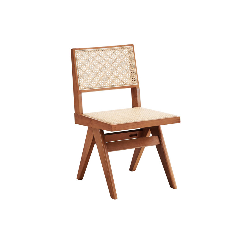 Chaise d'appoint en rotin et finition naturelle Velentina (excluant la table)