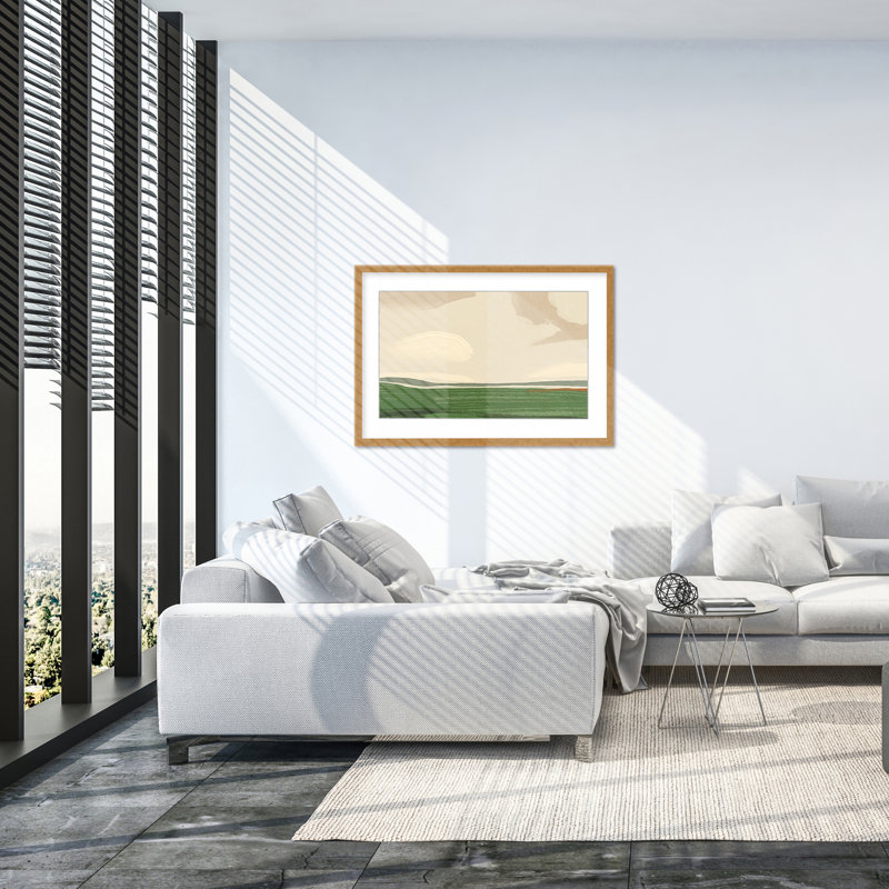 Nature Inspired Ethereal Horizons: Sky And Field In Grand Scale, 32" H x 48" W