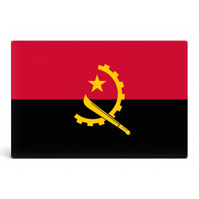 Drapeau de l'Angola, art mural sur toile, drapeau national de l'Angola, H 20 po x l 24 po