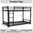 Metal Twin Over Twin Bunk Bed/ Heavy-Duty Sturdy Metal/ Noise Reduced/ Safety Guardrail/No Box Spring Needed,Black-239867620