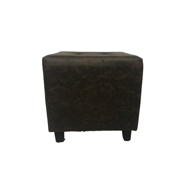 Tannenbaum Faux Leather Ottoman, Brown