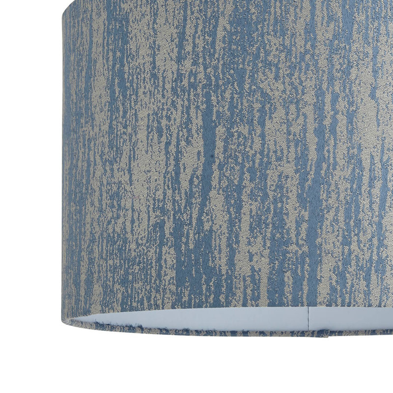 Fabric Drum Pendant Shade ( Screw On ), Blue, 22cmH x 35cmW x 35cmD