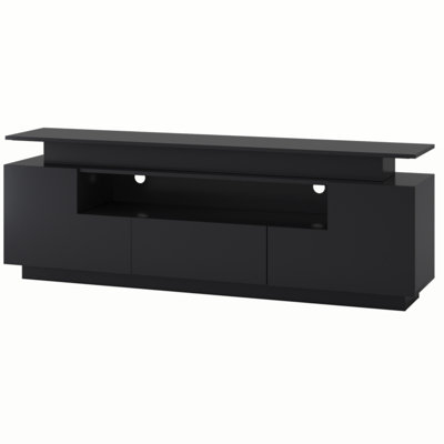 Modern, Stylish Functional TV Stand With Color Changing LED Lights, Universal Entertainment Center, High Gloss TV Cabinet For 75+ Inch TV, Black -  Ivy Bronx, F516D52FBCEB4F93A98206AD5B2981C6