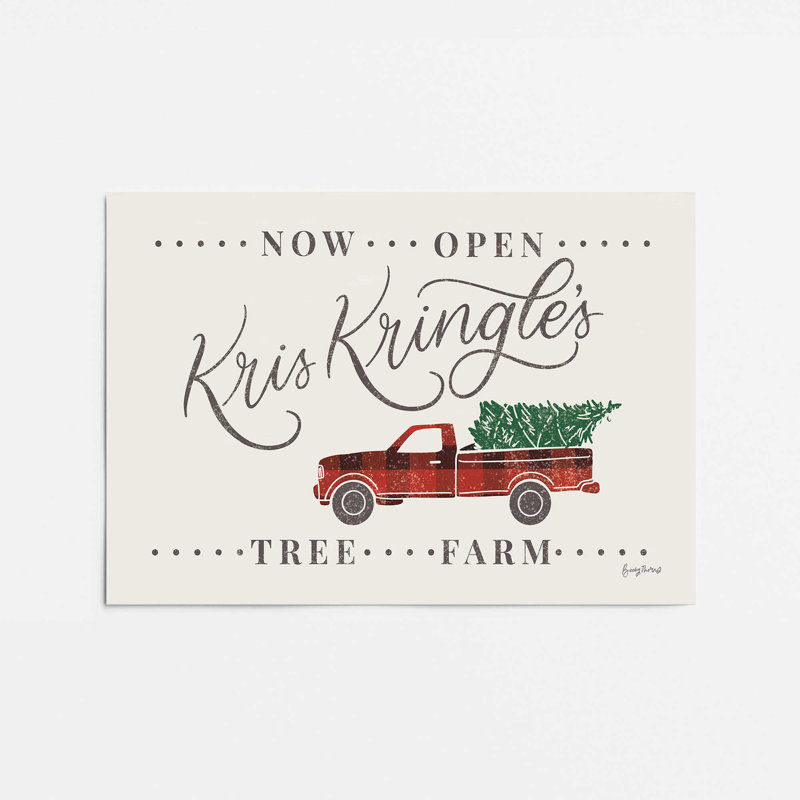 Kris Kringle's Tree Farm Print, H 18 po x l 24 po, Sans cadre