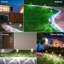 Éclairage de sentier solaire pour l'extérieur, paquet de 4 de 13 pouces, piquets solaires à lentille de cristal avec motif en étoile, lumières de jardin imperméables Ip65 pour paysage de patio