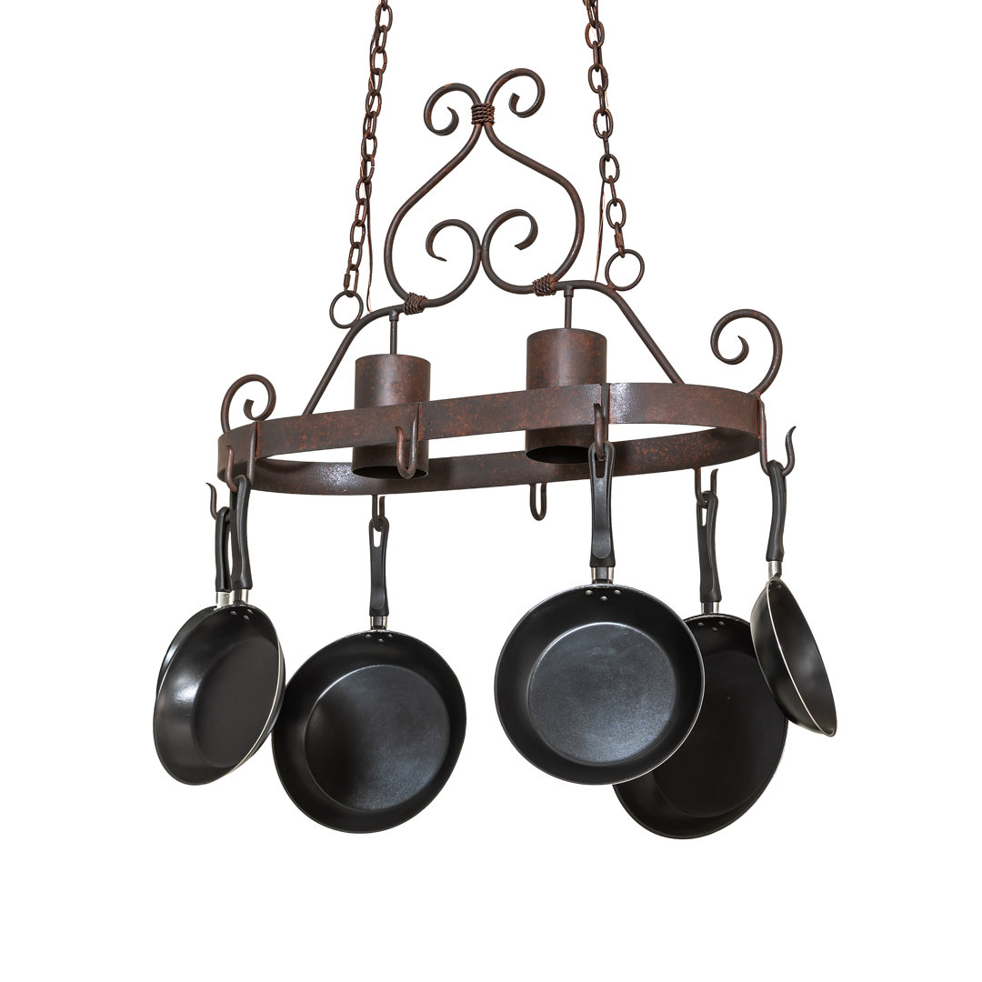 Handcrafted Oval Hanging Pot Rack 2nd Ave Lighting