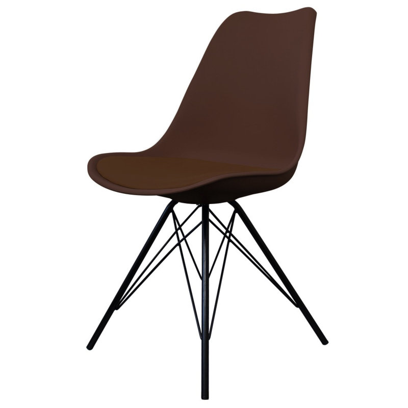 Aneta Plastic Side Chair, Brown