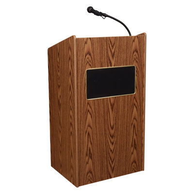 Wireless Lectern Combo 46'' Wood Tabletop Lectern with Storage