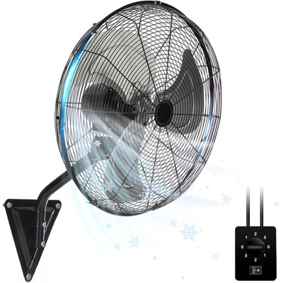 Ventilateur mural oscillant 20 "à 3 vitesses de 6 000 pi³ / min