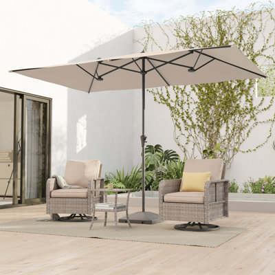 Parasol de marché double 11x7Ft
