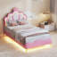 Upholstered Single (3') Faux Leather Bed-400438031