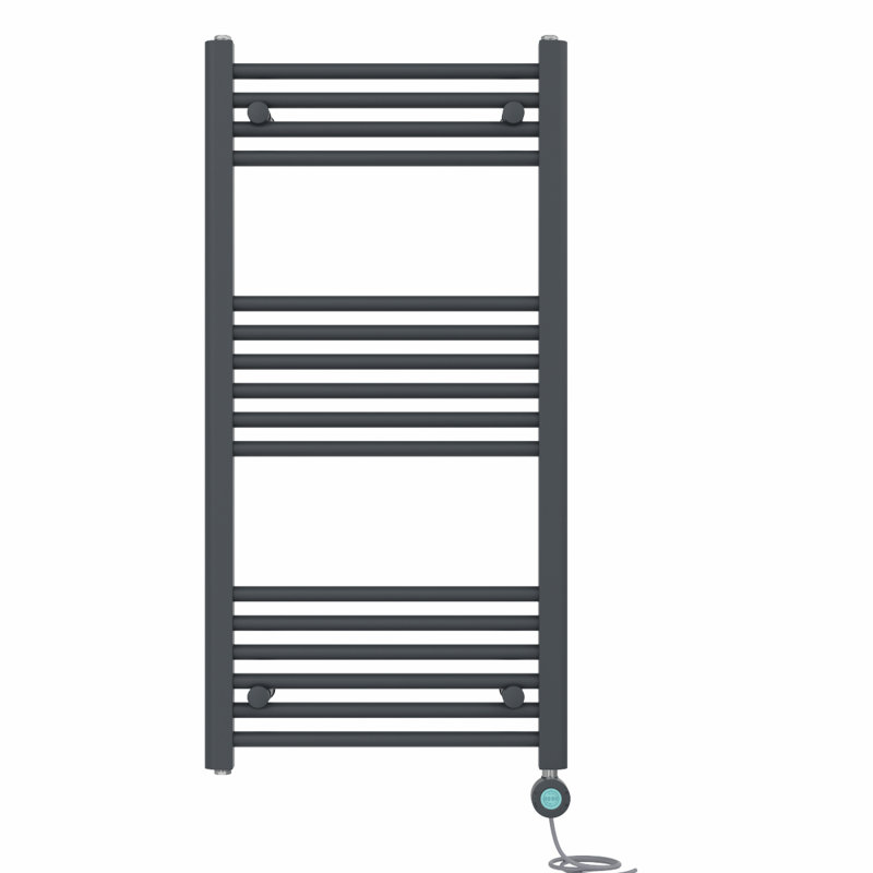 Artana Straight Towel Rail Heated Towel Rails, Anthracite, 100cm H x 50cm W x 3cm D