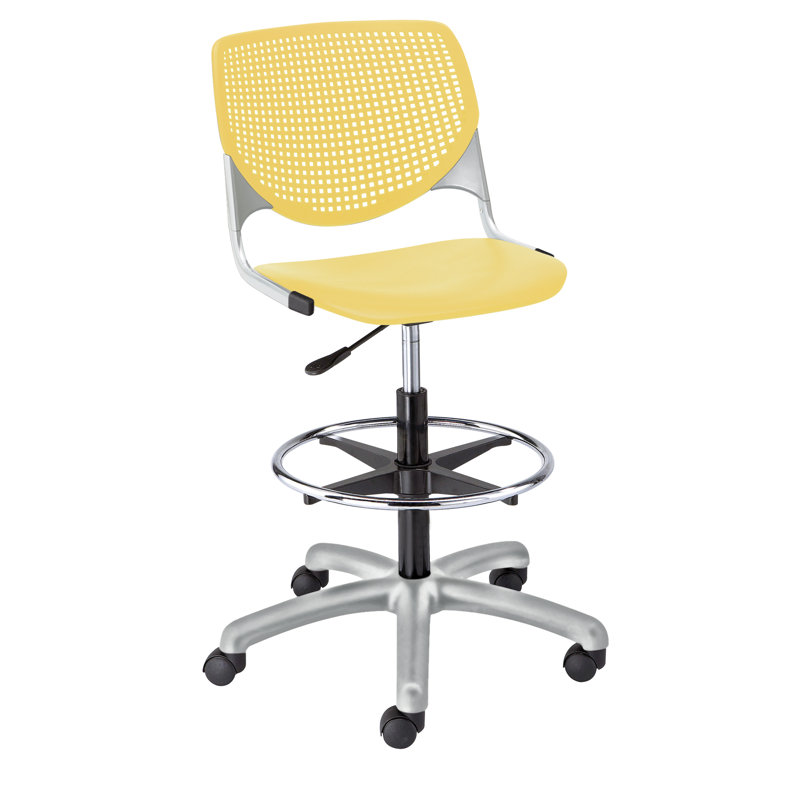 Chaise de dessinateur Kool, Jaune, Blanc