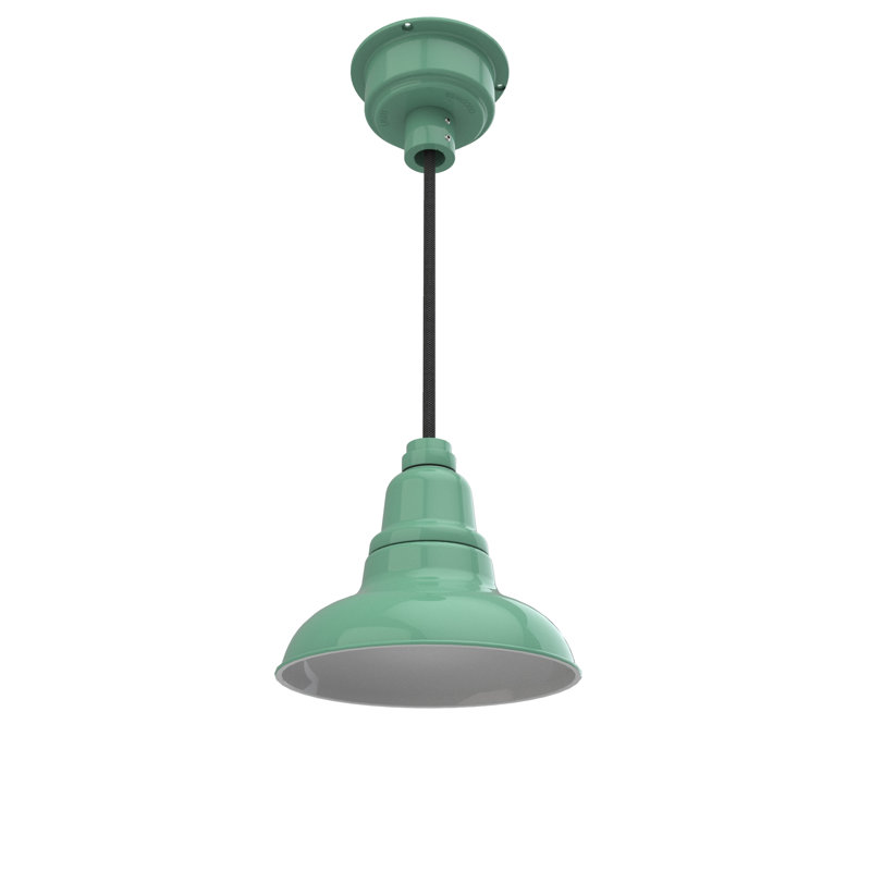 Luminaire suspendu 1 lumière del à simple dôme Idella, Jade, H 9 po x l 8 po x P 8 po