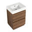 Meuble-lavabo moderne avec lavabo simple encastré et 2 tiroirs-325341461