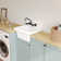 Ellai White Ceramic Utility Sink 24" Wall Mount Laundry Room Sink with 8 Inch Center Chrome Faucet