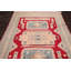 Tapis en laine noué la à la main rouge/crème/bleu 6 pi x 9 pi one-of-kind Ahumada