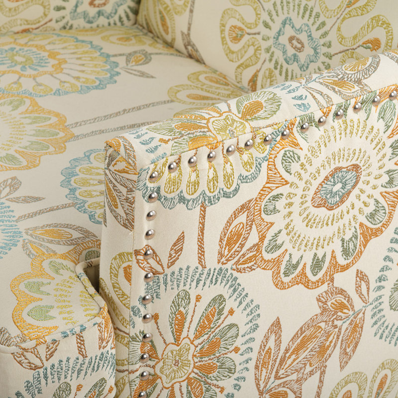 Upholstered Armchair, Beige/Yellow