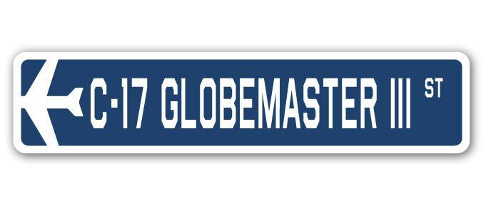 Plaque de rue militaire en aluminium Bingen C-17 Globemaster Iii Air Force, H 4 po x l 18 po x P 1 po