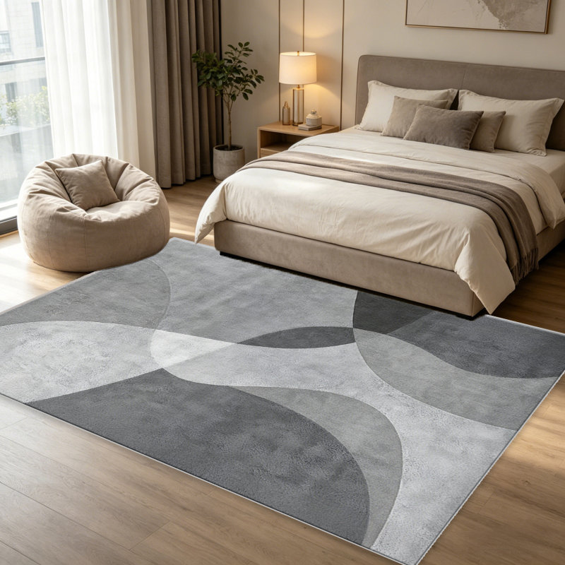 Grey Wave Abstract carpet-easy to clean, machine-washable, soft and comfortable; suitable for door mats, kitchens, living rooms, bedrooms, corridors, and laundry areas. Easy to clean, durable carpet for home decoration.