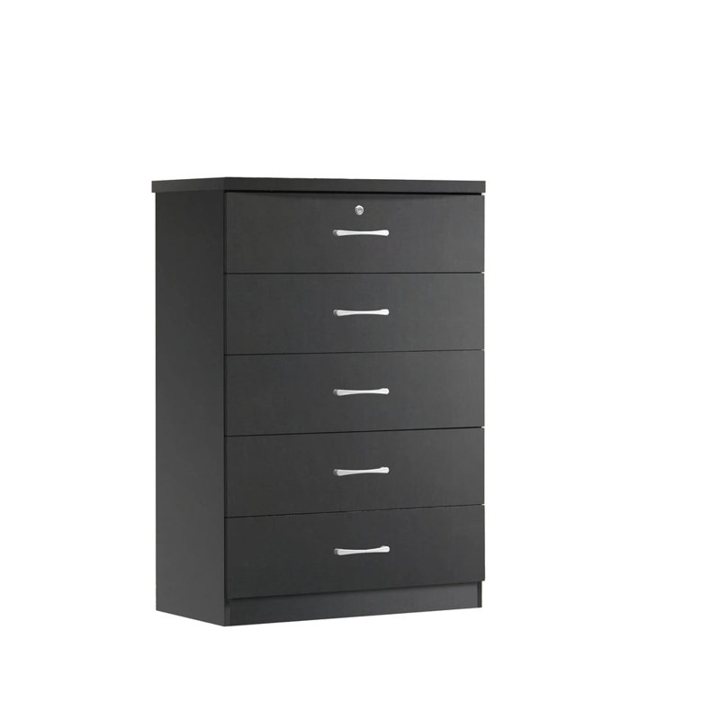 Commode 5 tiroirs Conkle, Noir
