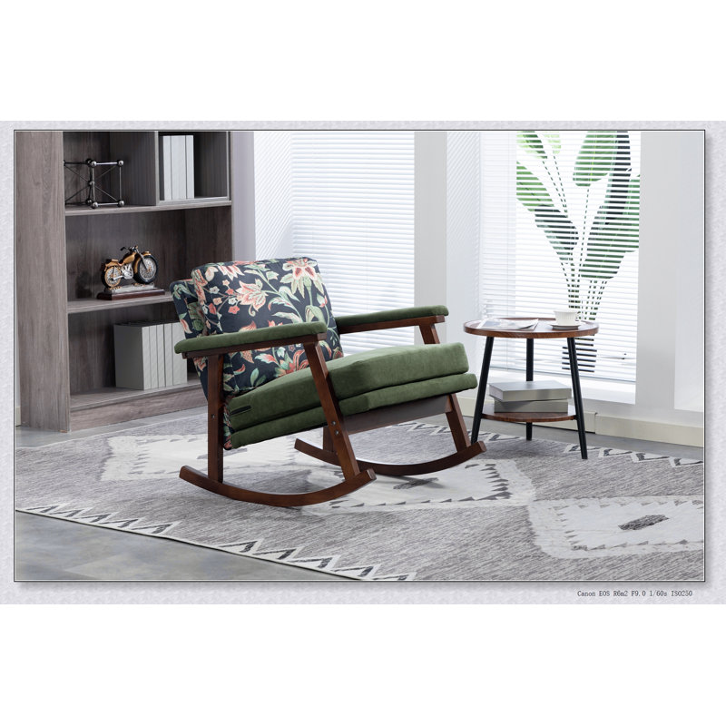 Chaise berçante d'appoint Mid Century, Vert antique, Vert antique
