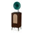 Nut-brown+Green Rectangular Solid Wood+Copper Media Players