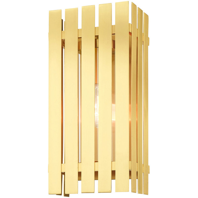 Solid Brass Wall Light, Satin Brass, 17" H x 8" W x 8" D