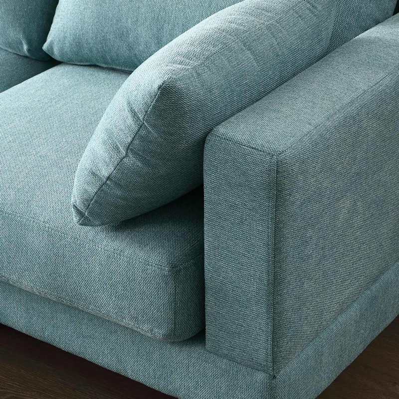 Canapé modulaire à méridienne 4 pièces Sol, 100 % polyester bleu sarcelle