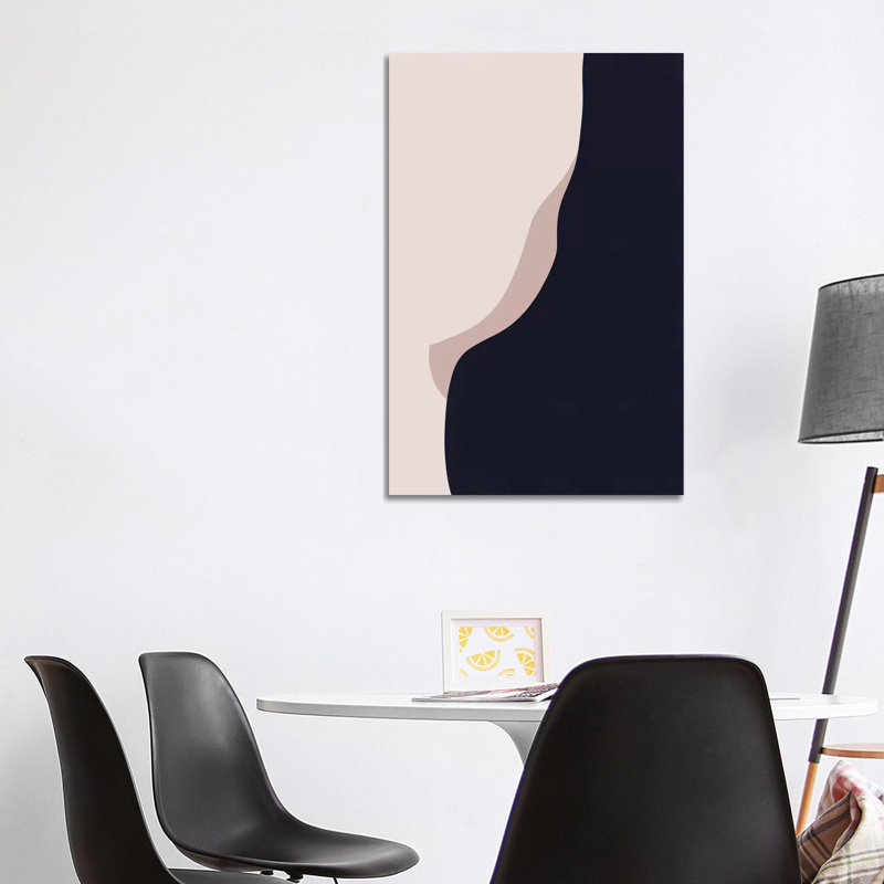 Navy Rose Abstract II by Leah Straatsma - Print on Canvas, Wrapped Canvas, 101.6cm H x 66.04cm W x 3.81cm D