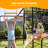 Kids Outdoor Jungle Gym – Metal Monkey Bars + Belt & Trapeze Swing, Heavy-duty 600 Lb Capacity, Metal Swing Sets for Backyard with Climbing Net & Rope