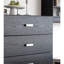 Commode d'appoint rétro en acier inoxydable noir