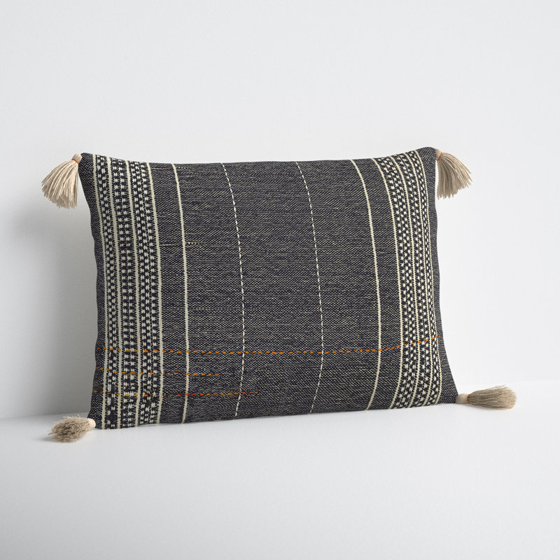 Gordon Embroidered Cotton Blend Throw Pillow, No Fill