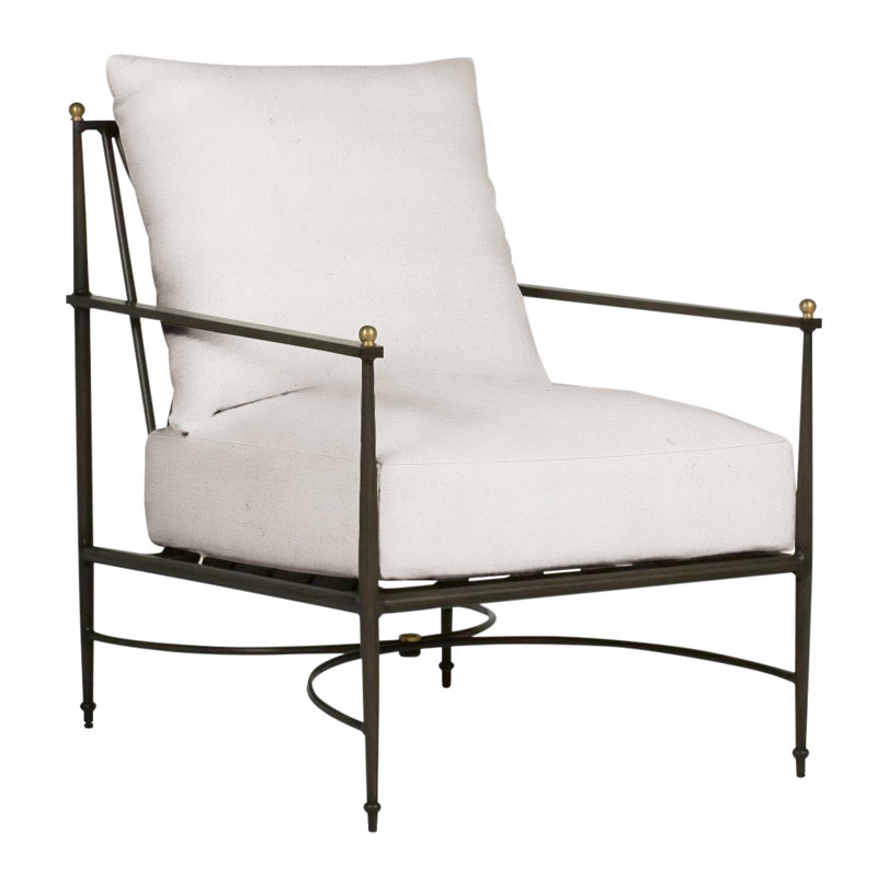 Roma Patio Chair with Cushions, Natural White, No Welt