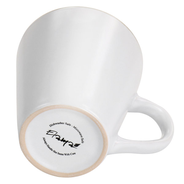 White Ceramic Whale Shaped Coffee Mug with Handle and Smiling