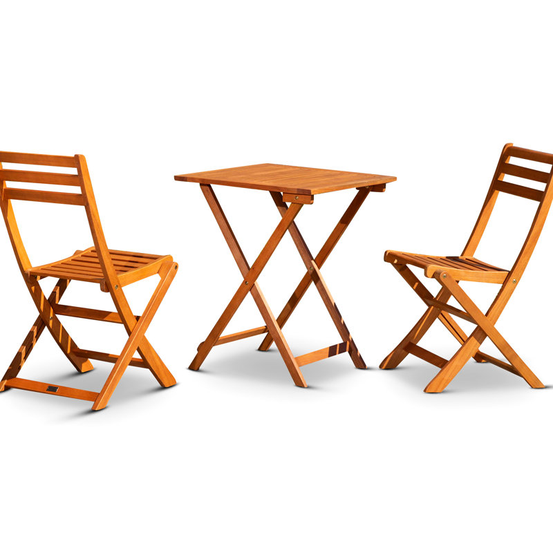 3 Eucalyptus Bistro - Natural Oil Finish, Resists Rot Outdoor Seating Option, Natural