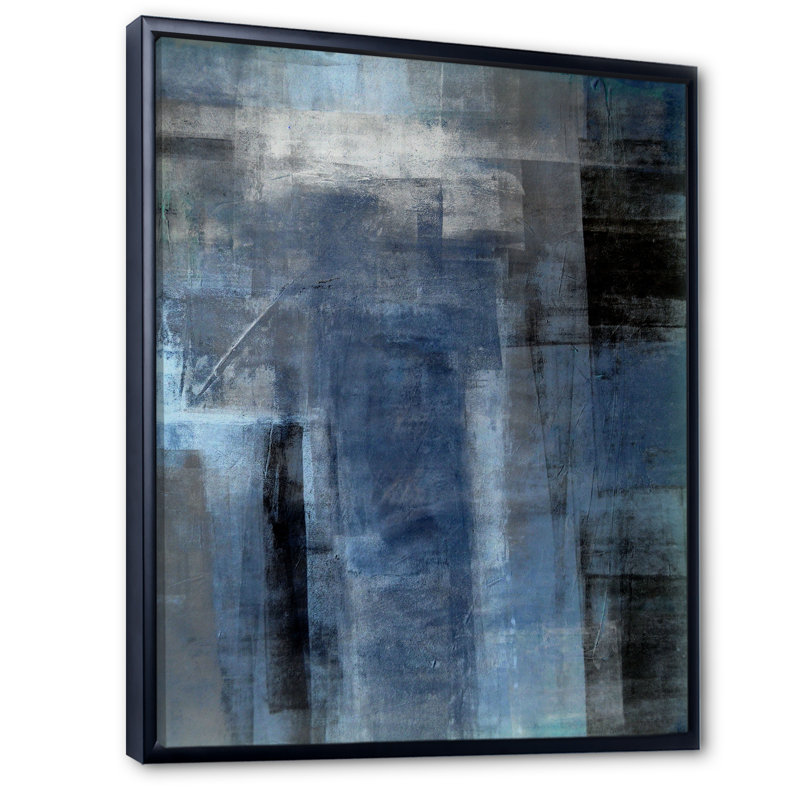 «Blue Meets Gray Abstract Art II», décoration murale moderne et contemporaine sur toile